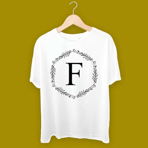 Vector f white tshirt design easy