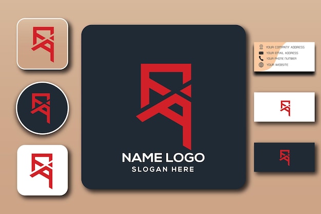 FA monogram logo template color editable