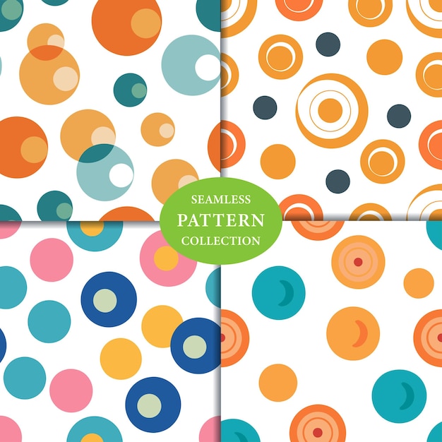 Vector fabric circles abstract seamless pattern background design