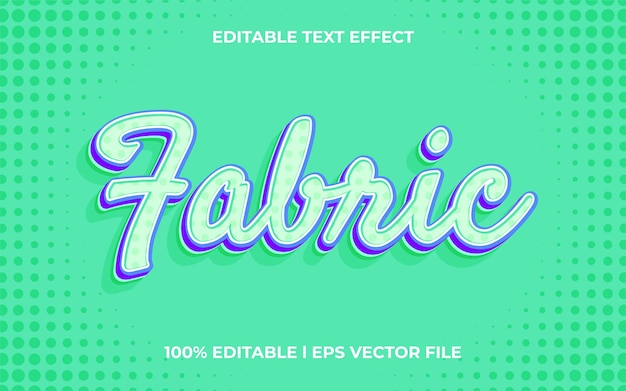 fabric morning 3d text effect with soft theme. tosca typography template for minimalist tittle