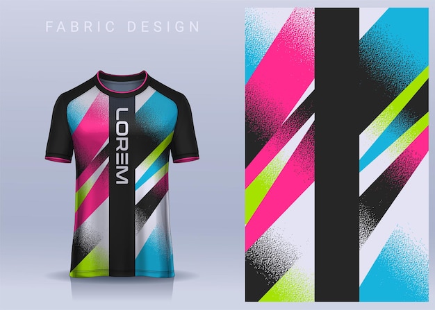 Fabric textile design for Sport tshirt Soccer jersey for football club uniform front view