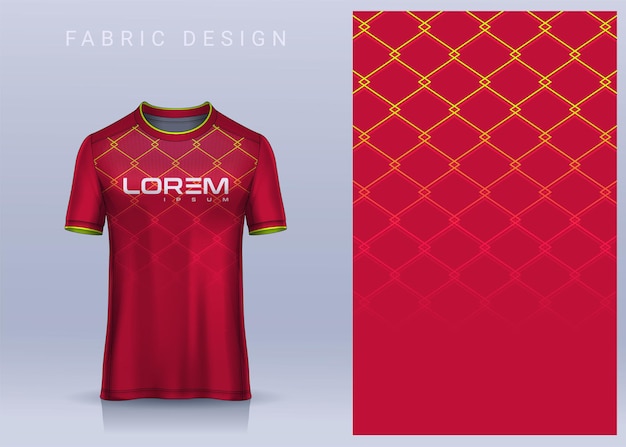 Fabric textile design for Sport tshirt Soccer jersey mockup for football club uniform front view