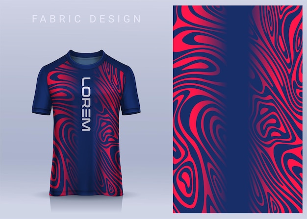 Fabric textile design for sport tshirt soccer jersey mockup for football club uniform front view