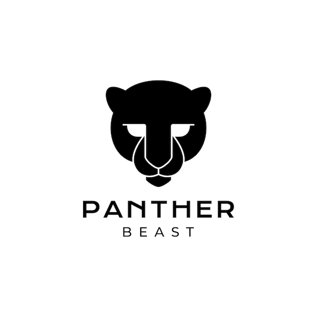 Face beast panther logo design vector