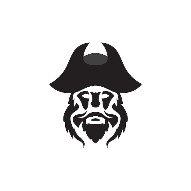 Face black scare pirate logo design vector graphic symbol icon illustration creative idea