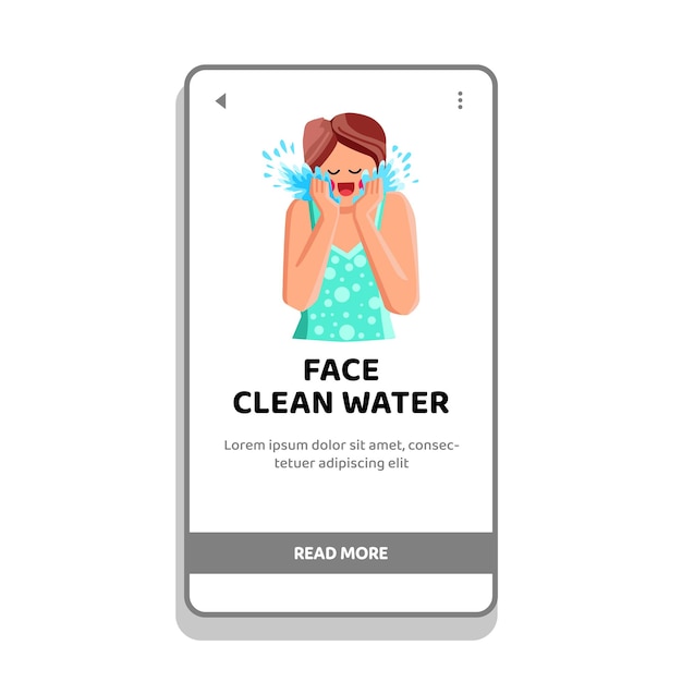 Face clean water vector