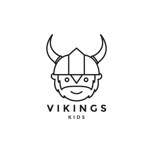 Face cute boy viking logo design vector graphic symbol icon sign illustration creative idea