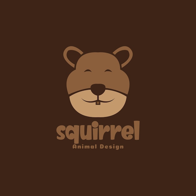 Face cute brown squirrel logo design vector graphic symbol icon illustration creative idea