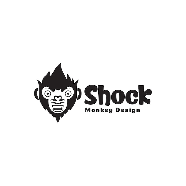 Face cute monkey shocked logo design vector graphic symbol icon illustration creative idea