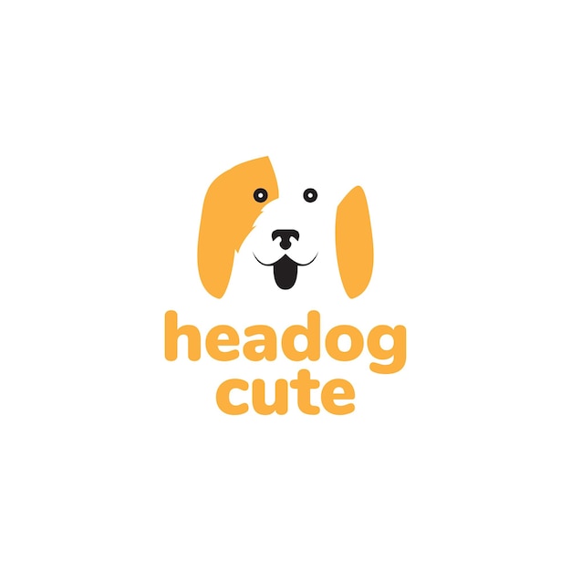 Face cute st bernard dog logo design