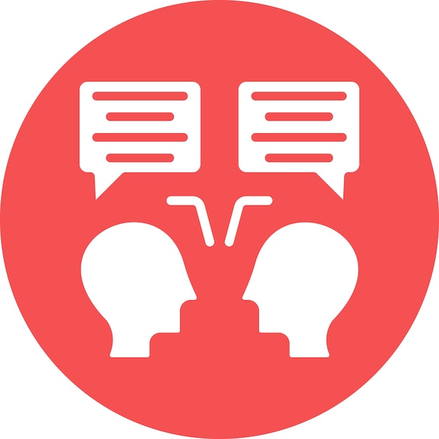 Vector face to face talk icon style