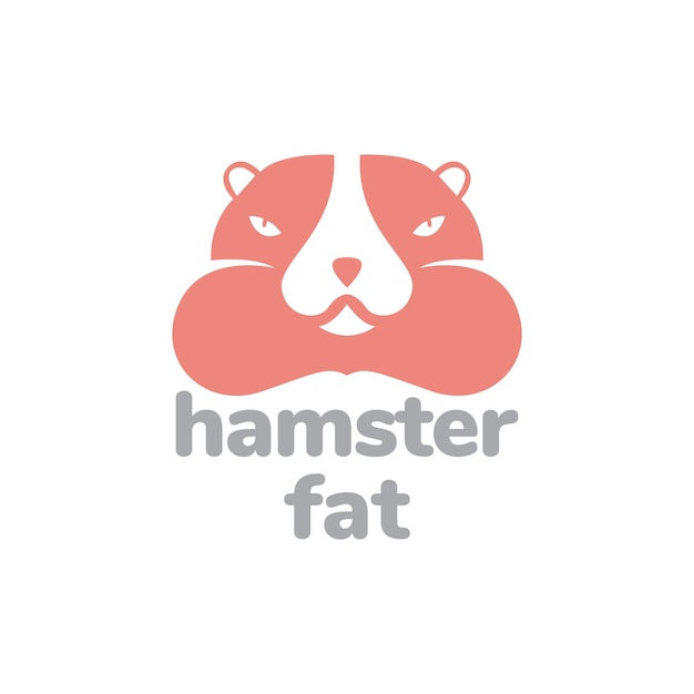 Face fat hamster logo design vector graphic symbol icon sign illustration creative idea