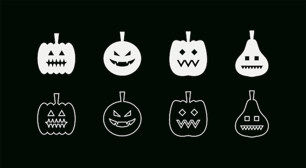 face of halloween pumpkin set