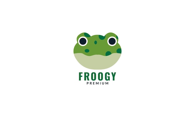 Face head of tree  frog logo design