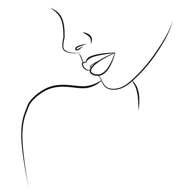 The face is a line Abstract minimalistic female face icon logo