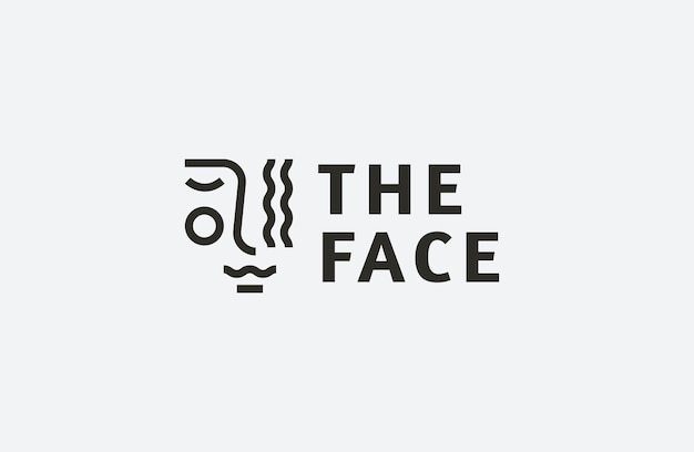 Face logo icon design template flat vector