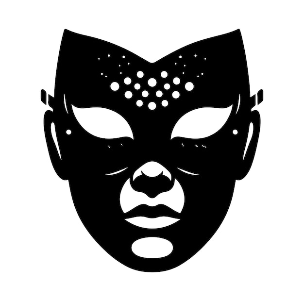 Vector face mask silhouette vector illustration