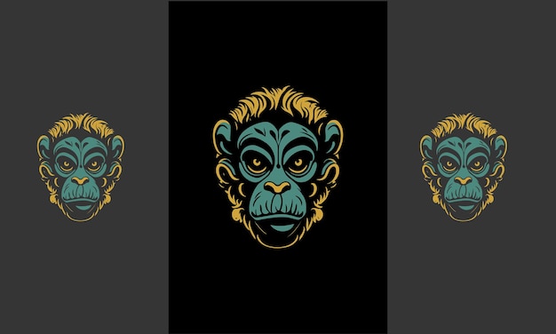 face monkey vector illustration mascot design