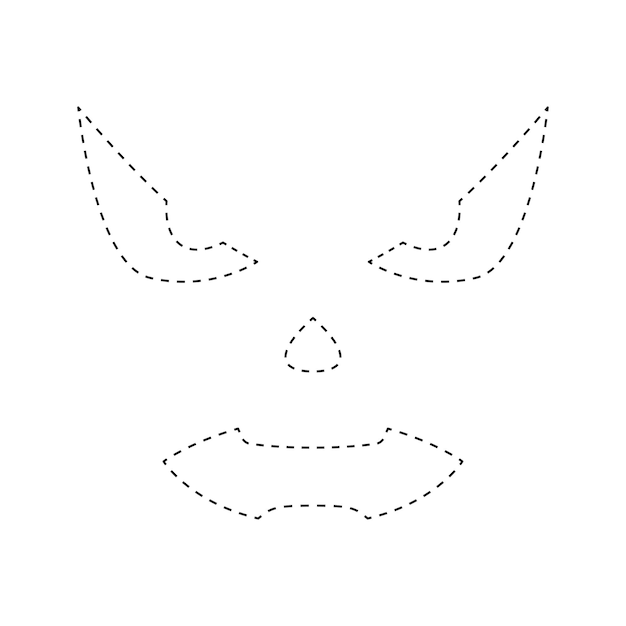 Face Pumpkin tracing worksheet for kids