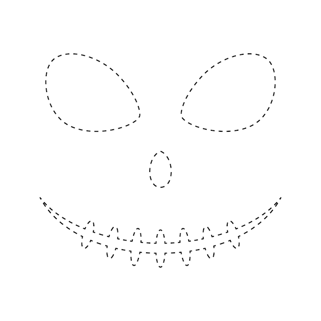 Face Pumpkin tracing worksheet for kids