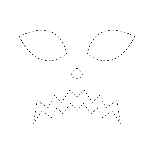 Face Pumpkin tracing worksheet for kids