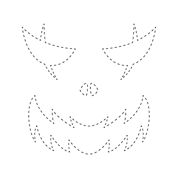 Face Pumpkin tracing worksheet for kids