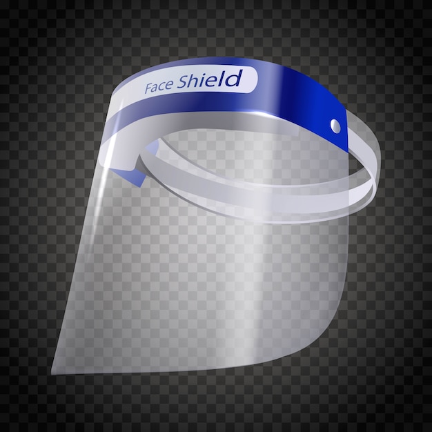 face shield mask protector. Isolated on white