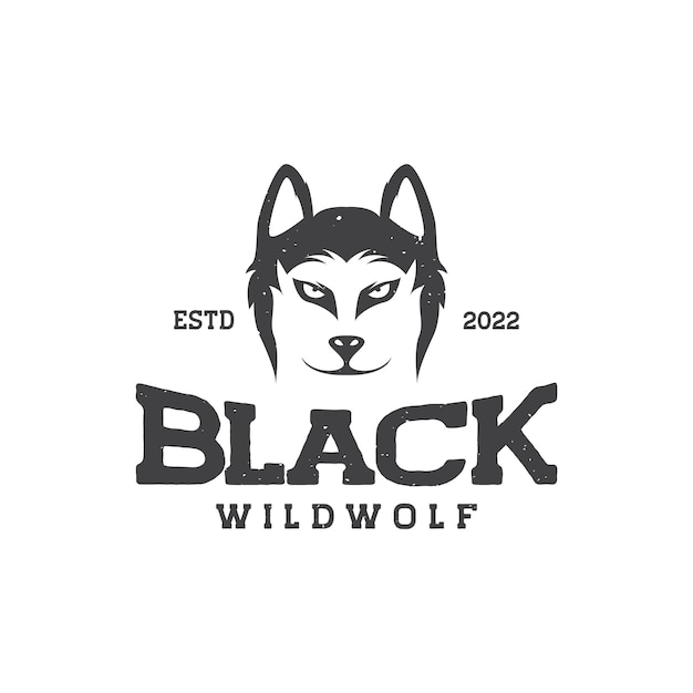 Face wild wolf vintage simple logo design vector graphic symbol icon illustration creative idea