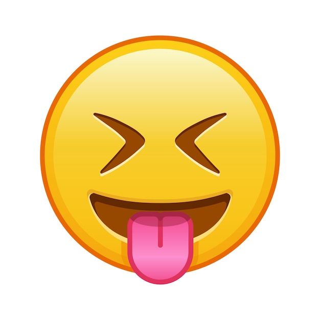 Face with protruding tongue and tightly closed eyes Large size of yellow emoji smile