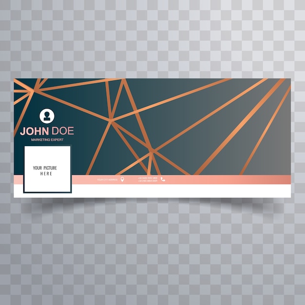 Vector facebook abstract polygonal cover template