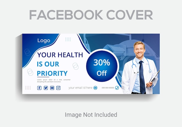 Facebook banner design templatemodern corporate medical web cover layout