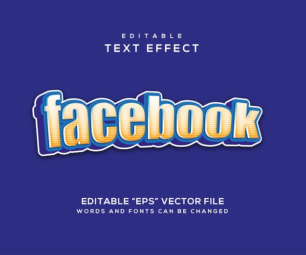 Facebook blue style text effect