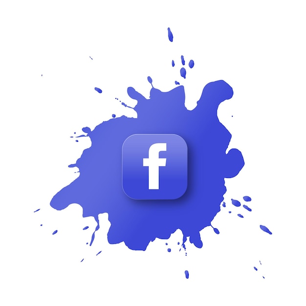 Facebook button with paint splash background