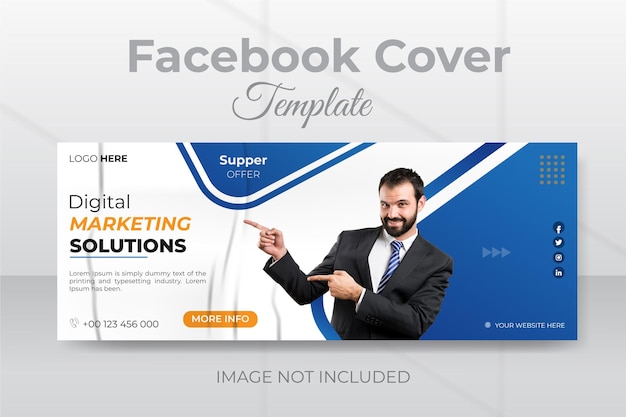 Facebook cover design template premium vector