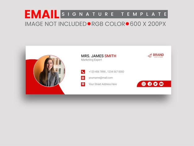 Facebook Cover or Email Signature Template Design Premium Vector