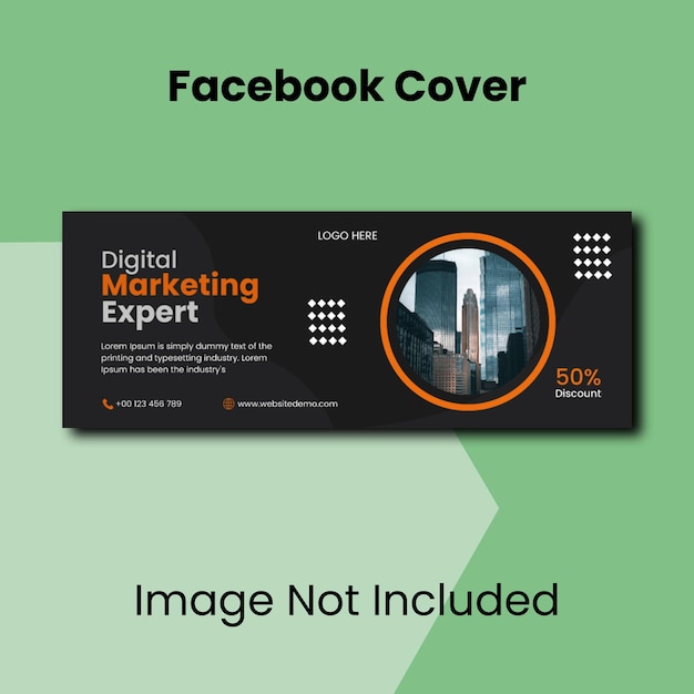 Vector facebook cover photo for a digital marketing social media post and banner template