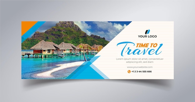 Vector facebook cover travel template