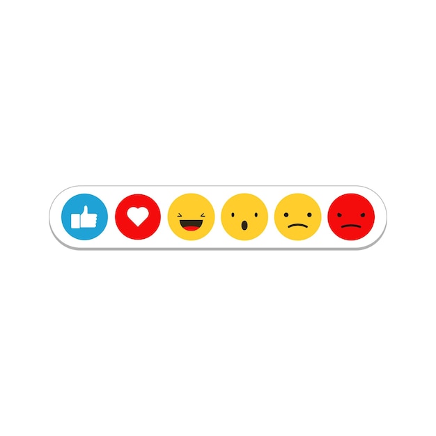 Facebook emoji emotions. Vector in flat design