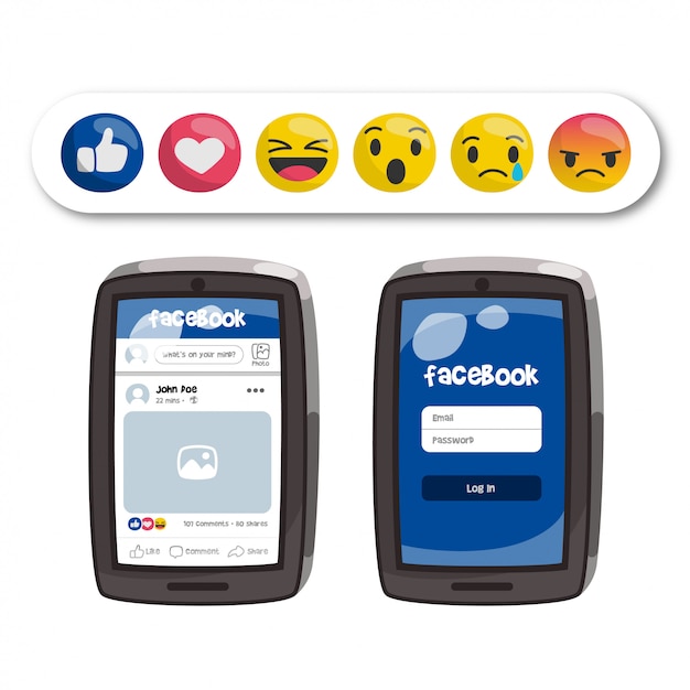 Facebook Emoticons and App Interface in Mobile Phone