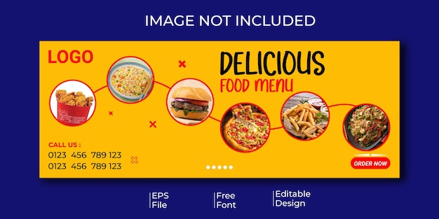 Vector facebook food banner and food menu cover template