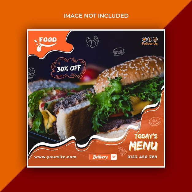 Facebook and Instagram Fast Food Social Media Post design, premium quality