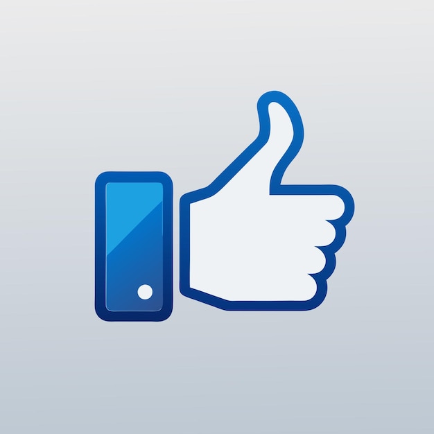 Vector facebook like icon on a isolated white background 10