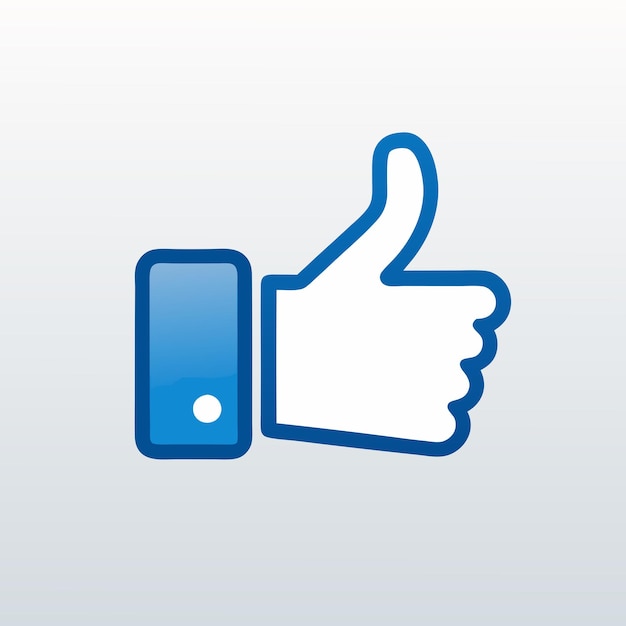 Vector facebook like icon on a isolated white background 16