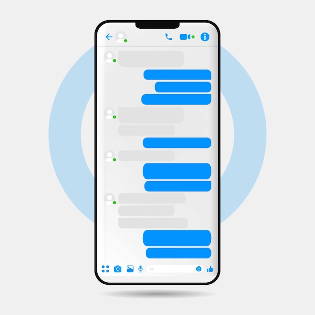 Facebook messenger ui kit design premium vector