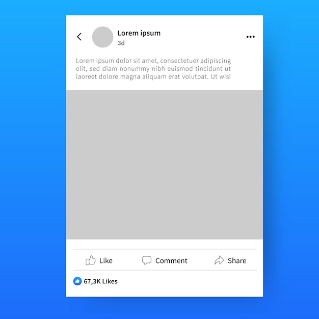 Facebook post frame interface mockup design