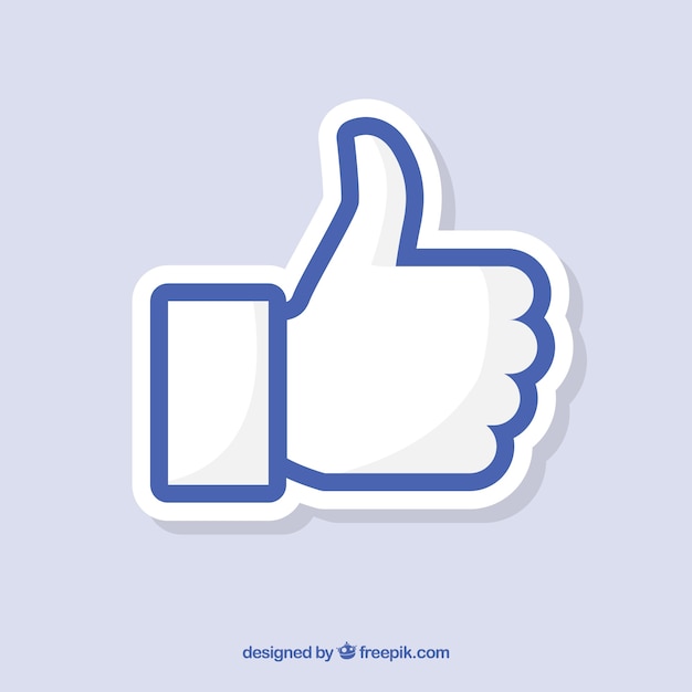 Facebook thumb up like background in flat style