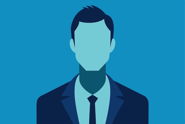 Faceless Businessman in Blue Suit and Tie