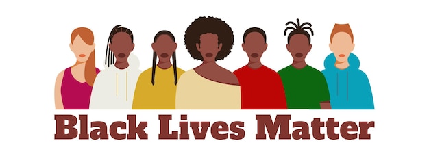 Faceless Multinational Female Group On White Background For Black Lives Matter Concept.