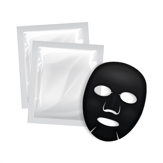 Facial Black Mask. Cosmetics Package