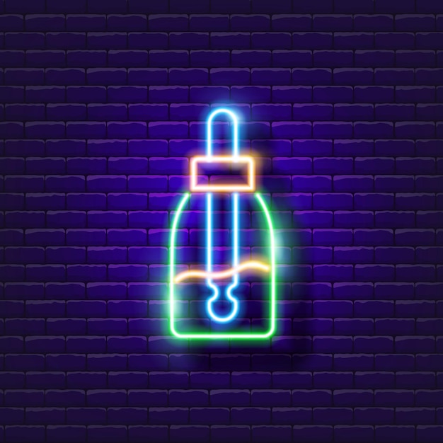 Facial Serum neon icon Beauty and youth concept